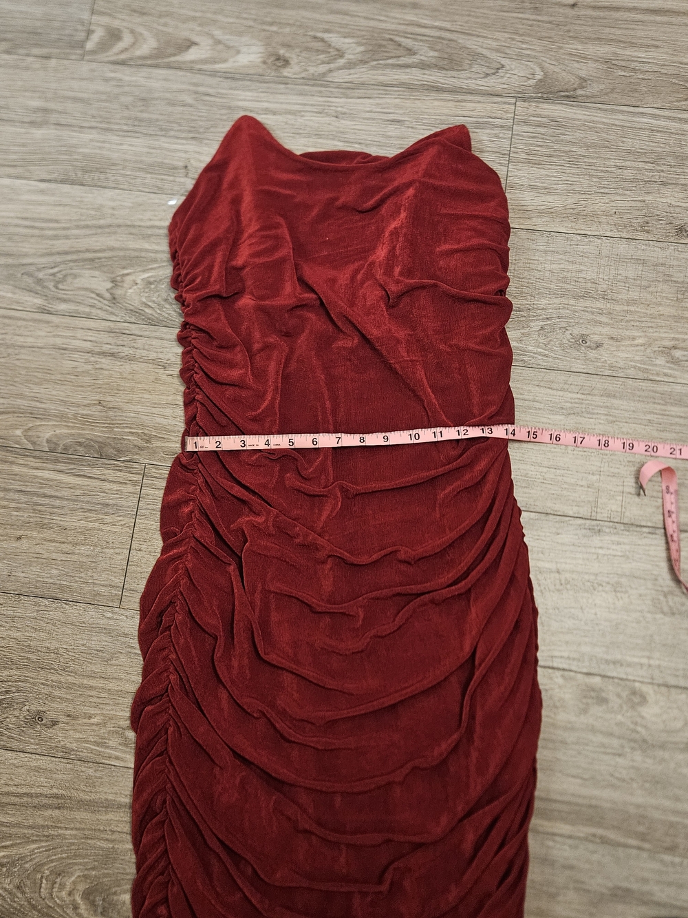 Ruched Burgundy Bodycon Dress Size 2X - Picture 6 of 7
